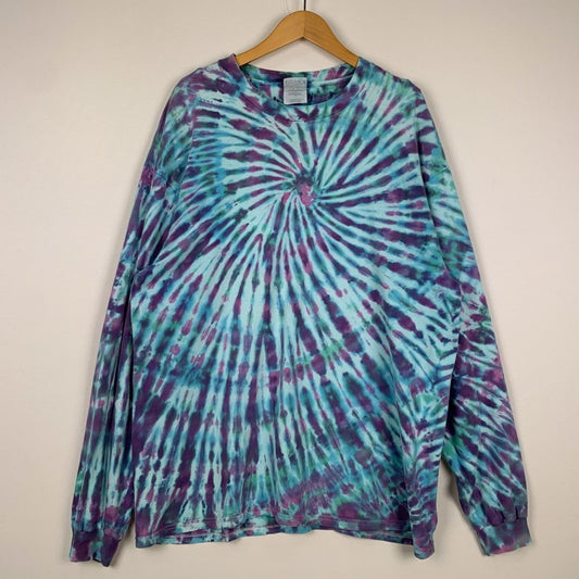 【中古品】【メンズ】 HANES ヘインズ 90~00's TYEDYE L/S TEE 90~00年代 タイダイ ロングスリーブ Tシャツ 長袖 トップス USA製 145-251023-yy-04-tei サイズ：XL カラー：ブルー 万代Net店