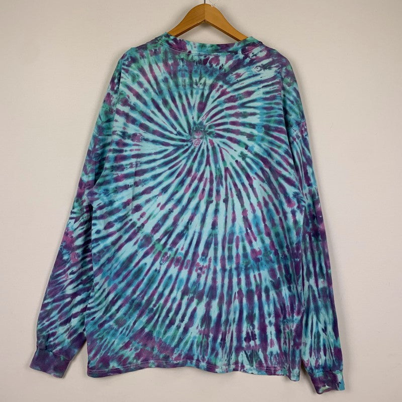 【中古品】【メンズ】 HANES ヘインズ 90~00's TYEDYE L/S TEE 90~00年代 タイダイ ロングスリーブ Tシャツ 長袖 トップス USA製 145-251023-yy-04-tei サイズ：XL カラー：ブルー 万代Net店