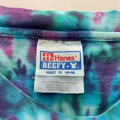 【中古品】【メンズ】 HANES ヘインズ 90~00's TYEDYE L/S TEE 90~00年代 タイダイ ロングスリーブ Tシャツ 長袖 トップス USA製 145-251023-yy-04-tei サイズ：XL カラー：ブルー 万代Net店