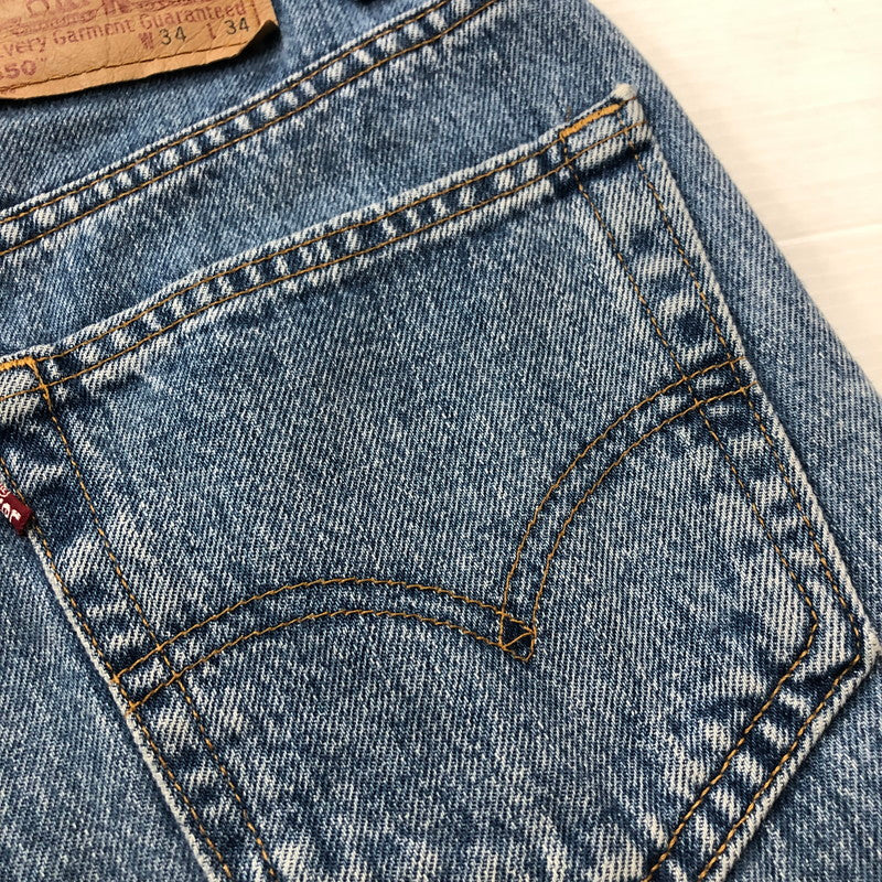 【現状渡し品】【メンズ】 Levi's リーバイス 90's RELAXED FIT TAPERED JEANS 550-4891 90年代 リラックスフィット テーパード ジーンズ ボトムス ボタン裏刻印513 156-251225-ks-01-tei サイズ：34 カラー：インディゴ 万代Net店