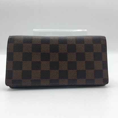 【中古品】【メンズ/レディース】 LOUIS VUITTON ルイ・ヴィトン ダミエ ポルト フォイユ ブラザ N60017 ロングウォレット 二つ折り長財布 179-250714-KS-02-tei カラー：エベヌ 万代Net店
