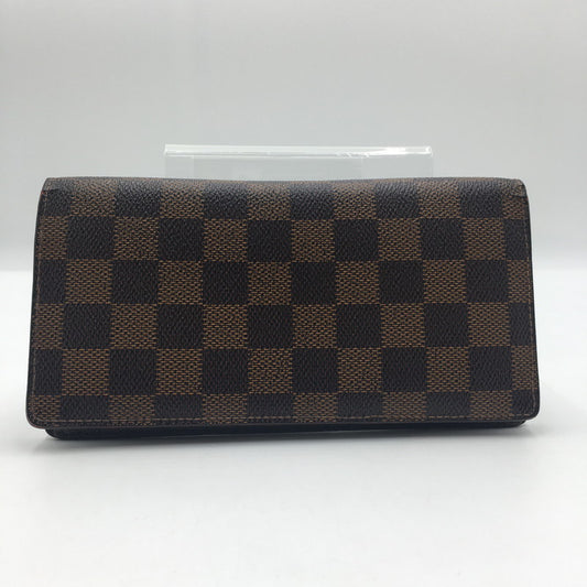 【中古品】【メンズ/レディース】 LOUIS VUITTON ルイ・ヴィトン ダミエ ポルト フォイユ ブラザ N60017 ロングウォレット 二つ折り長財布 179-250714-KS-02-tei カラー：エベヌ 万代Net店