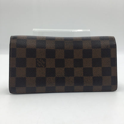 【中古品】【メンズ/レディース】 LOUIS VUITTON ルイ・ヴィトン ダミエ ポルト フォイユ ブラザ N60017 ロングウォレット 二つ折り長財布 179-250714-KS-02-tei カラー：エベヌ 万代Net店