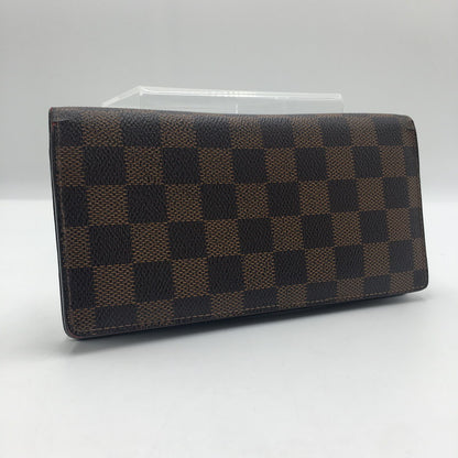 【中古品】【メンズ/レディース】 LOUIS VUITTON ルイ・ヴィトン ダミエ ポルト フォイユ ブラザ N60017 ロングウォレット 二つ折り長財布 179-250714-KS-02-tei カラー：エベヌ 万代Net店