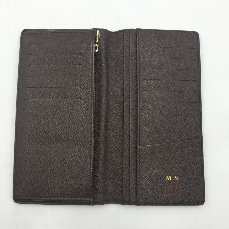 【中古品】【メンズ/レディース】 LOUIS VUITTON ルイ・ヴィトン ダミエ ポルト フォイユ ブラザ N60017 ロングウォレット 二つ折り長財布 179-250714-KS-02-tei カラー：エベヌ 万代Net店