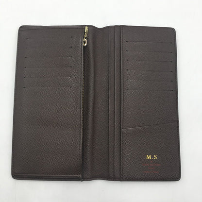 【中古品】【メンズ/レディース】 LOUIS VUITTON ルイ・ヴィトン ダミエ ポルト フォイユ ブラザ N60017 ロングウォレット 二つ折り長財布 179-250714-KS-02-tei カラー：エベヌ 万代Net店