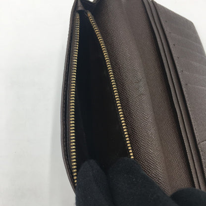 【中古品】【メンズ/レディース】 LOUIS VUITTON ルイ・ヴィトン ダミエ ポルト フォイユ ブラザ N60017 ロングウォレット 二つ折り長財布 179-250714-KS-02-tei カラー：エベヌ 万代Net店