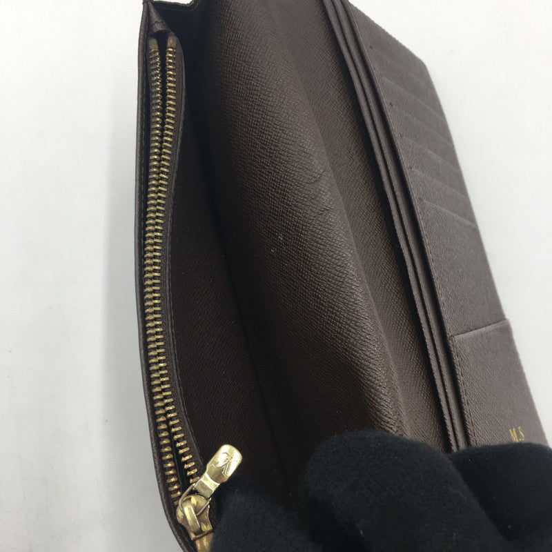 【中古品】【メンズ/レディース】 LOUIS VUITTON ルイ・ヴィトン ダミエ ポルト フォイユ ブラザ N60017 ロングウォレット 二つ折り長財布 179-250714-KS-02-tei カラー：エベヌ 万代Net店