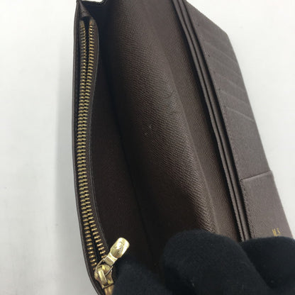 【中古品】【メンズ/レディース】 LOUIS VUITTON ルイ・ヴィトン ダミエ ポルト フォイユ ブラザ N60017 ロングウォレット 二つ折り長財布 179-250714-KS-02-tei カラー：エベヌ 万代Net店