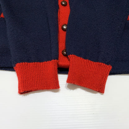 【中古品】【メンズ】 X-LARGE エクストララージ WOOL CARDIGAN 0124303 ウールカーディガン トップス ボタンダウン ニット 142-260716-ko-04-tei サイズ：M カラー：ネイビー/レッド 万代Net店