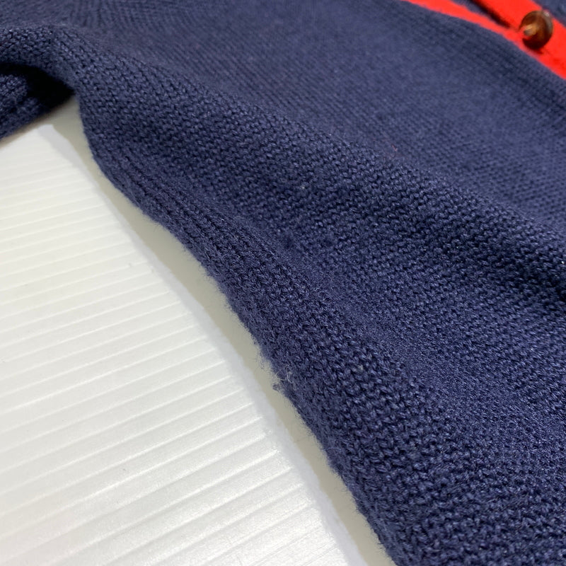 【中古品】【メンズ】 X-LARGE エクストララージ WOOL CARDIGAN 0124303 ウールカーディガン トップス ボタンダウン ニット 142-260716-ko-04-tei サイズ：M カラー：ネイビー/レッド 万代Net店