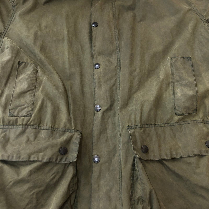 【中古品】【メンズ】  BARBOUR バブアー 90's BORDER WAX JACKET 90年代 ボーダーワックスジャケット アウター 141-250313-kk-19-tei サイズ：表記消え 下記参照 カラー：オリーブ 万代Net店