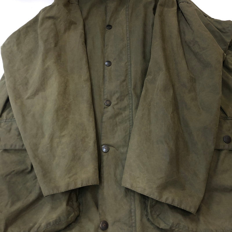 【中古品】【メンズ】  BARBOUR バブアー 90's BORDER WAX JACKET 90年代 ボーダーワックスジャケット アウター 141-250313-kk-19-tei サイズ：表記消え 下記参照 カラー：オリーブ 万代Net店