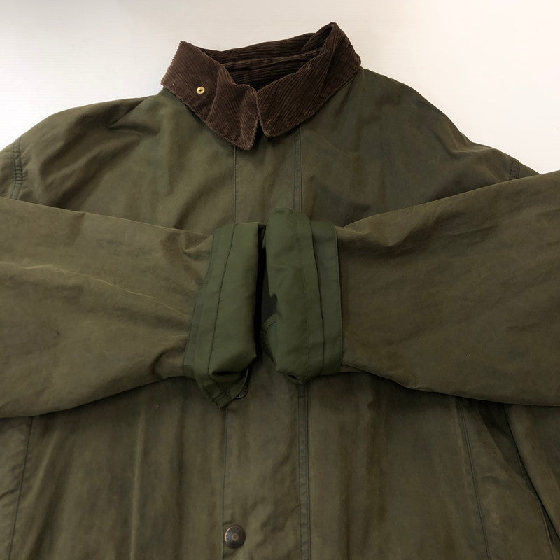 【中古品】【メンズ】  BARBOUR バブアー 90's BORDER WAX JACKET 90年代 ボーダーワックスジャケット アウター 141-250313-kk-19-tei サイズ：表記消え 下記参照 カラー：オリーブ 万代Net店