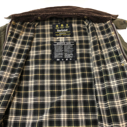 【中古品】【メンズ】  BARBOUR バブアー 90's BORDER WAX JACKET 90年代 ボーダーワックスジャケット アウター 141-250313-kk-19-tei サイズ：表記消え 下記参照 カラー：オリーブ 万代Net店