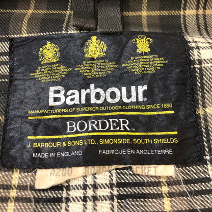 【中古品】【メンズ】  BARBOUR バブアー 90's BORDER WAX JACKET 90年代 ボーダーワックスジャケット アウター 141-250313-kk-19-tei サイズ：表記消え 下記参照 カラー：オリーブ 万代Net店