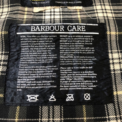 【中古品】【メンズ】  BARBOUR バブアー 90's BORDER WAX JACKET 90年代 ボーダーワックスジャケット アウター 141-250313-kk-19-tei サイズ：表記消え 下記参照 カラー：オリーブ 万代Net店