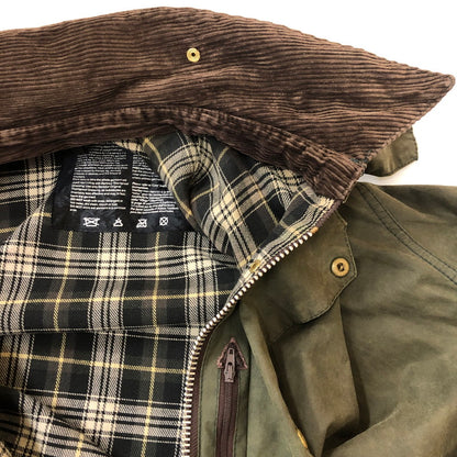 【中古品】【メンズ】  BARBOUR バブアー 90's BORDER WAX JACKET 90年代 ボーダーワックスジャケット アウター 141-250313-kk-19-tei サイズ：表記消え 下記参照 カラー：オリーブ 万代Net店