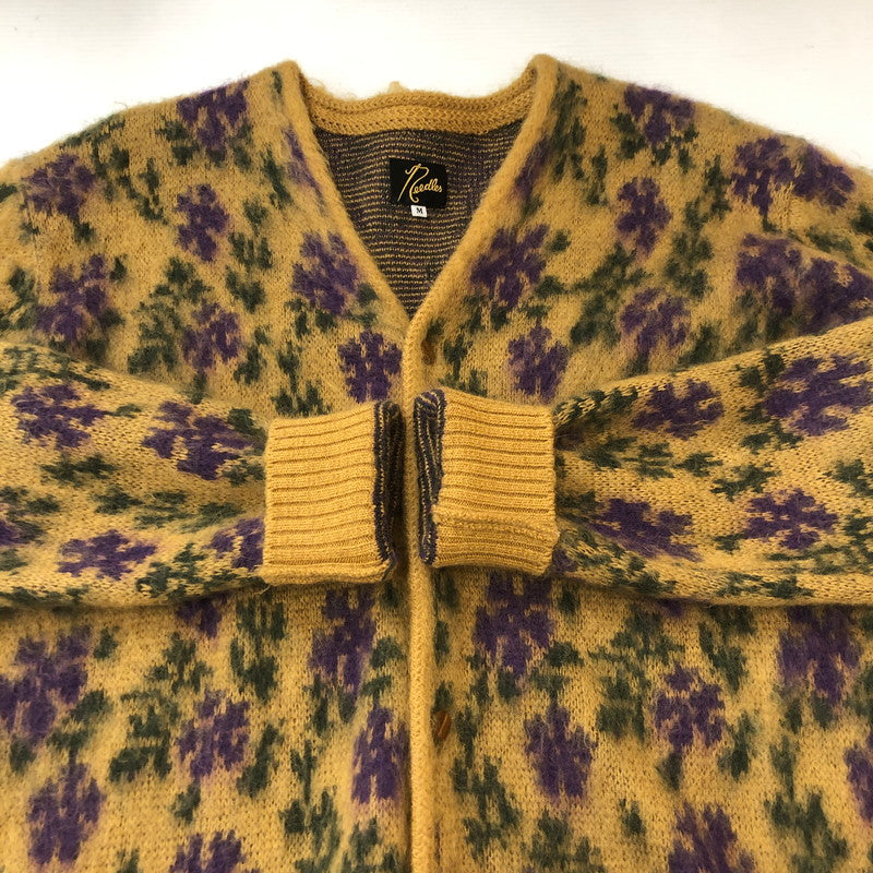 【中古品】【メンズ】 Needles ニードルス 23AW MOHAIR CARDIGAN FLOWER NS282 モヘアカーディガン フラワー トップス 140-250313-kk-04-tei サイズ：M カラー：イエロー 万代Net店