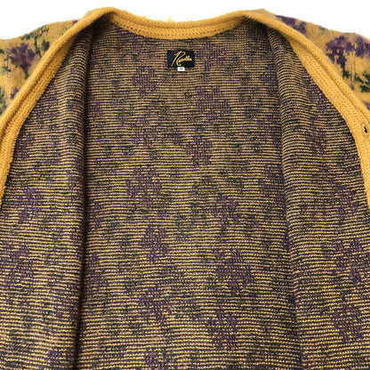 【中古品】【メンズ】 Needles ニードルス 23AW MOHAIR CARDIGAN FLOWER NS282 モヘアカーディガン フラワー トップス 140-250313-kk-04-tei サイズ：M カラー：イエロー 万代Net店