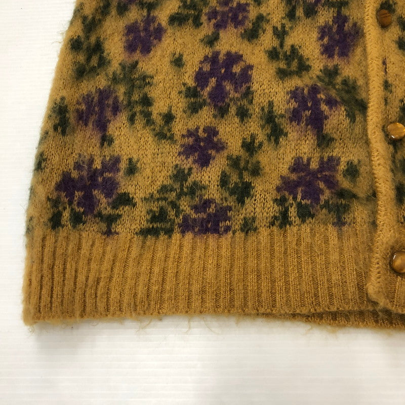 【中古品】【メンズ】 Needles ニードルス 23AW MOHAIR CARDIGAN FLOWER NS282 モヘアカーディガン フラワー トップス 140-250313-kk-04-tei サイズ：M カラー：イエロー 万代Net店