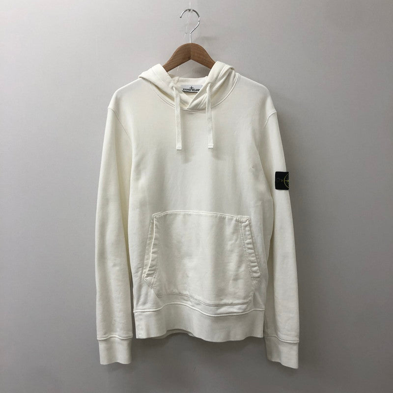 【中古品】【メンズ】 STONE ISLAND ストーンアイランド COTTON PULLOVER HOODIE 101564151 コットン プルオーバーフーディー トップス パーカー 141-250313-kk-07-tei サイズ：M カラー：ホワイト 万代Net店