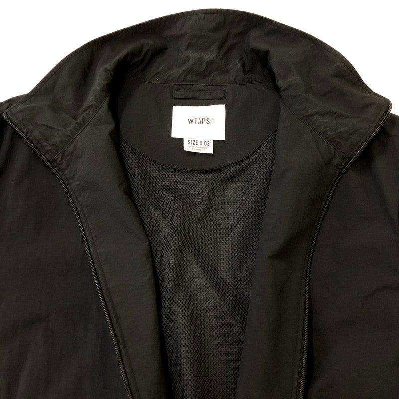 【中古品】【メンズ】 WTAPS ダブルタップス 24SS TRACK/JACKET/NYLON.TUSSAH.PERTEX.SIGN 241CWDT-JKM01 トラックジャケット ライトアウター 142-250313-kk-14-tei サイズ：03 カラー：ブラック 万代Net店