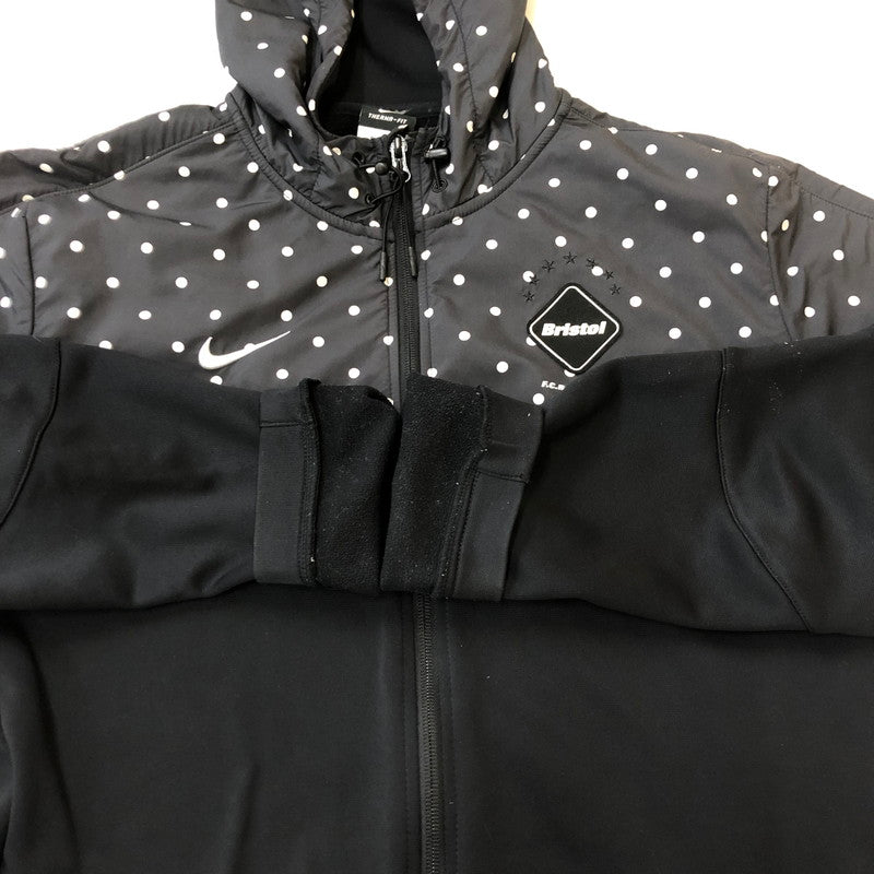 【中古品】【メンズ】 F.C.R.B. エフシーアールビー × NIKE ナイキ 15AW DOT SWEAT HOODIE 789523-011 ドットスウェットフーディー トップス ジップパーカー 148-250313-kk-16-tei サイズ：L カラー：ブラック 万代Net店