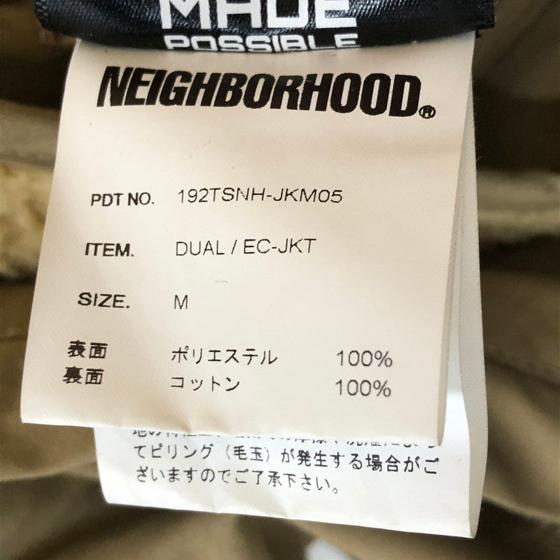 【中古品】【メンズ】 NEIGHBORHOOD ネイバーフッド 19AW DUAK/EC-JKT 192TSNH-JKM05 リバーシブル ボアフリースブルゾン アウター ジャケット 142-250313-kk-12-tei サイズ：M カラー：ベージュ 万代Net店