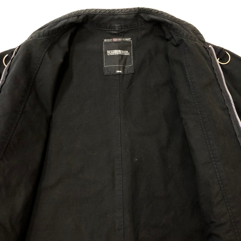 【現状渡し品】【メンズ】 NEIGHBORHOOD ネイバーフッド MILITARY JACKET DCNH-JK-08 ミリタリージャケット アウター 142-250313-kk-13-tei サイズ：L カラー：ブラック 万代Net店