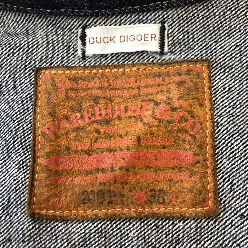 【中古品】【メンズ】 WAREHOUSE ウエアハウス T BACK STYLE ONE WASH 1ST TYPEDD WHJA-18SS001 Lot.DD-2001 Tバック スタイル ワンウォッシュ ファーストタイプ ディックダガー デニムジャケット Gジャン 145-250313-kk-22-tei サイズ：38 カラー：インディゴ 万代Net店