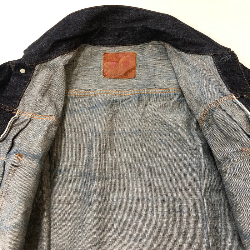 【中古品】【メンズ】 FULLCOUNT フルカウント TYPE 2 DENIM JACKET HEAVY OZ NON WASH 2102XX-20 タイプ2 デニムジャケット ヘビーオンス ノンウォッシュ ライトアウター Gジャン 145-250313-kk-24-tei サイズ：38 カラー：インディゴ 万代Net店