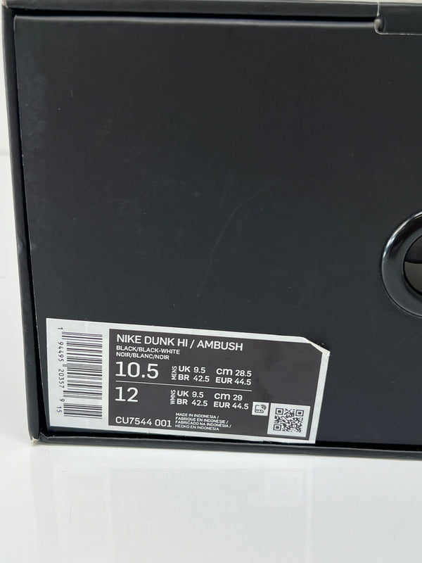 【中古美品】【メンズ】 NIKE ナイキ × AMBUSH アンブッシュ 別注 コラボ DUNK HI/AMBUSH CU7544-001 ダンクハイ アンブッシュ スニーカー 靴 160-260801-kk-04-hon カラー：BLACK/BLACK-WHITE 万代Net店
