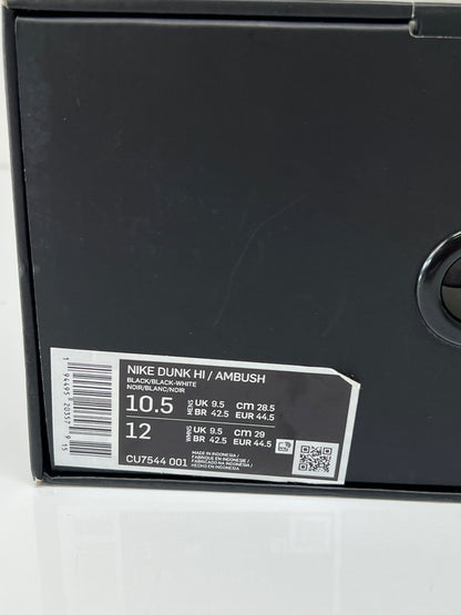 【中古美品】【メンズ】 NIKE ナイキ × AMBUSH アンブッシュ 別注 コラボ DUNK HI/AMBUSH CU7544-001 ダンクハイ アンブッシュ スニーカー 靴 160-260801-kk-04-hon カラー：BLACK/BLACK-WHITE 万代Net店