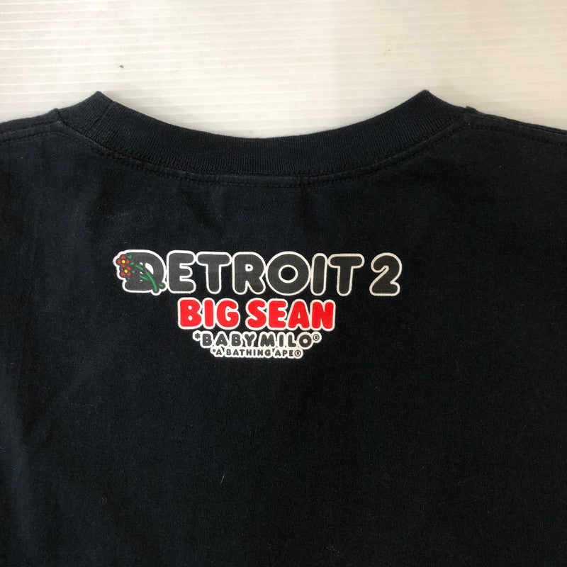 【中古品】【メンズ】 A BATHING APE アベイシングエイプ × BIG SEAN ビッグ・ショーン 別注 コラボ 21SS DETROIT 2 TEE デトロイト2 Tシャツ 半袖 トップス 142-250313-kk-10-tei サイズ：XL カラー：ブラック 万代Net店