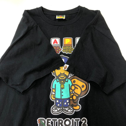 【中古品】【メンズ】 A BATHING APE アベイシングエイプ × BIG SEAN ビッグ・ショーン 別注 コラボ 21SS DETROIT 2 TEE デトロイト2 Tシャツ 半袖 トップス 142-250313-kk-10-tei サイズ：XL カラー：ブラック 万代Net店