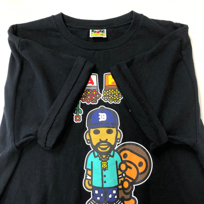 【中古品】【メンズ】 A BATHING APE アベイシングエイプ × BIG SEAN ビッグ・ショーン 別注 コラボ 21SS DETROIT 2 TEE デトロイト2 Tシャツ 半袖 トップス 142-250313-kk-10-tei サイズ：XL カラー：ブラック 万代Net店