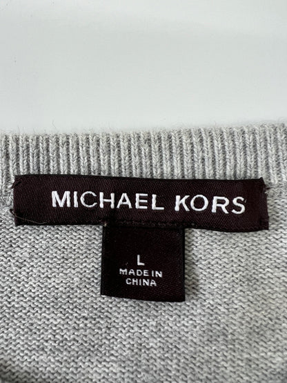 【中古品】【メンズ】 MICHAEL KORS マイケルコース CR96KZW8AT LOGO COTTON SWEATER ロゴ コットン セーター 141-260921-AS-9-hon サイズ：L カラー：グレー 万代Net店