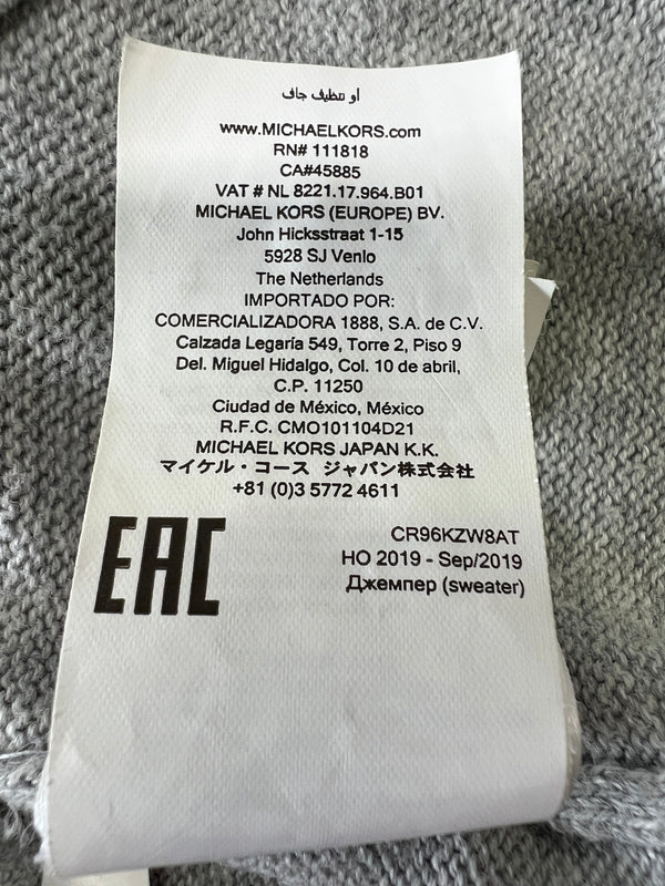 【中古品】【メンズ】 MICHAEL KORS マイケルコース CR96KZW8AT LOGO COTTON SWEATER ロゴ コットン セーター 141-260921-AS-9-hon サイズ：L カラー：グレー 万代Net店
