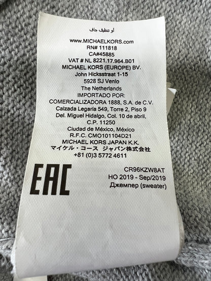 【中古品】【メンズ】 MICHAEL KORS マイケルコース CR96KZW8AT LOGO COTTON SWEATER ロゴ コットン セーター 141-260921-AS-9-hon サイズ：L カラー：グレー 万代Net店