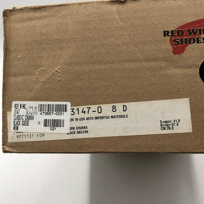 【中古品】【メンズ】 RED WING レッドウィング CLASSIC CHUKKA 3147 クラシック チャッカ 靴 ワークブーツ USA製 164-251118-ks-19-tei カラー：ブラック 万代Net店