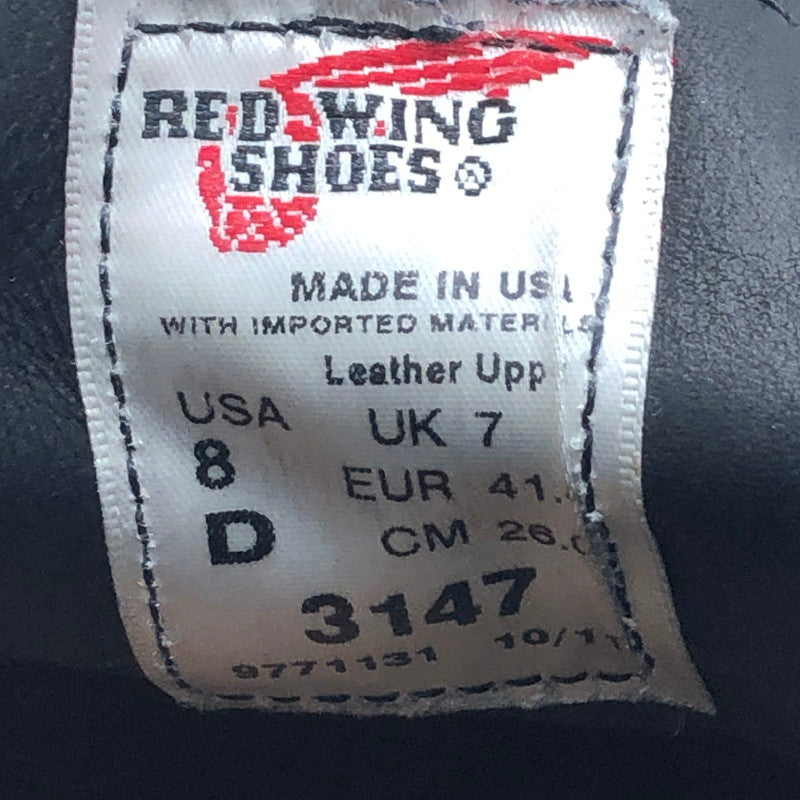 【中古品】【メンズ】 RED WING レッドウィング CLASSIC CHUKKA 3147 クラシック チャッカ 靴 ワークブーツ USA製 164-251118-ks-19-tei カラー：ブラック 万代Net店