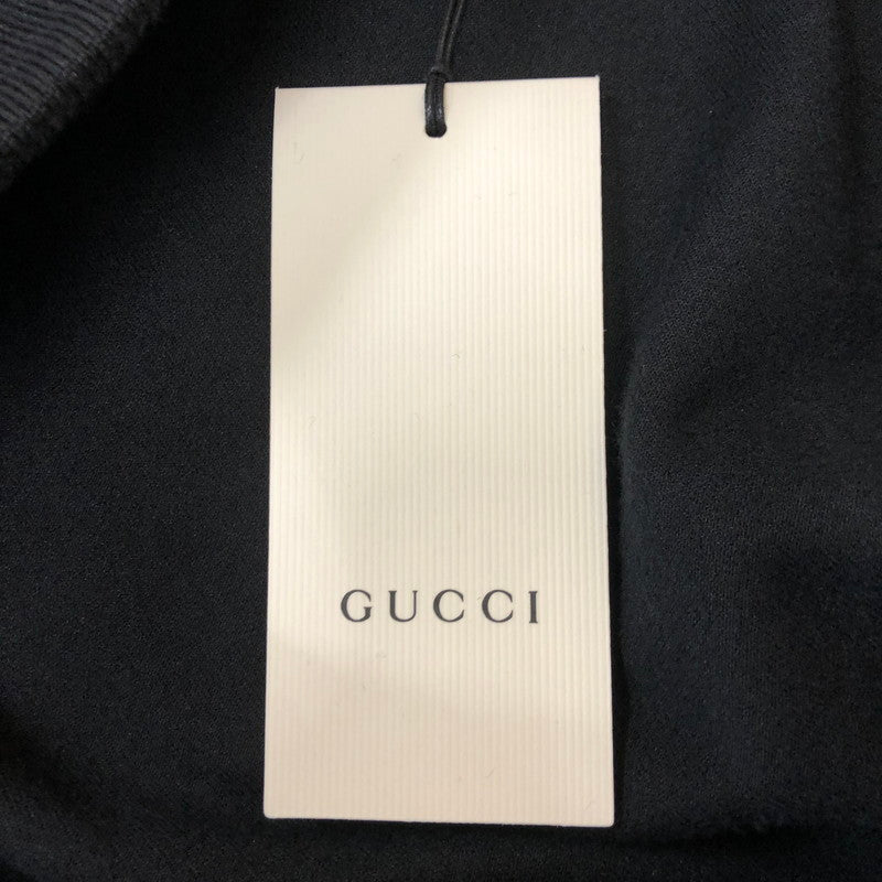 【中古美品】【メンズ】 GUCCI グッチ EMBROIDERED ROMANTIC MOTTO SWEAT SHIRT 596384 エンブロイダード ロマンティック モト スウェットシャツ トップス 141-250321-kk-08-tei サイズ：XL カラー：ブラック 万代Net店