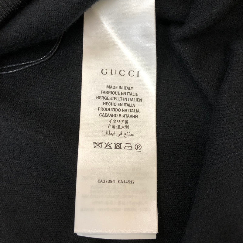 【中古美品】【メンズ】 GUCCI グッチ EMBROIDERED ROMANTIC MOTTO SWEAT SHIRT 596384 エンブロイダード ロマンティック モト スウェットシャツ トップス 141-250321-kk-08-tei サイズ：XL カラー：ブラック 万代Net店