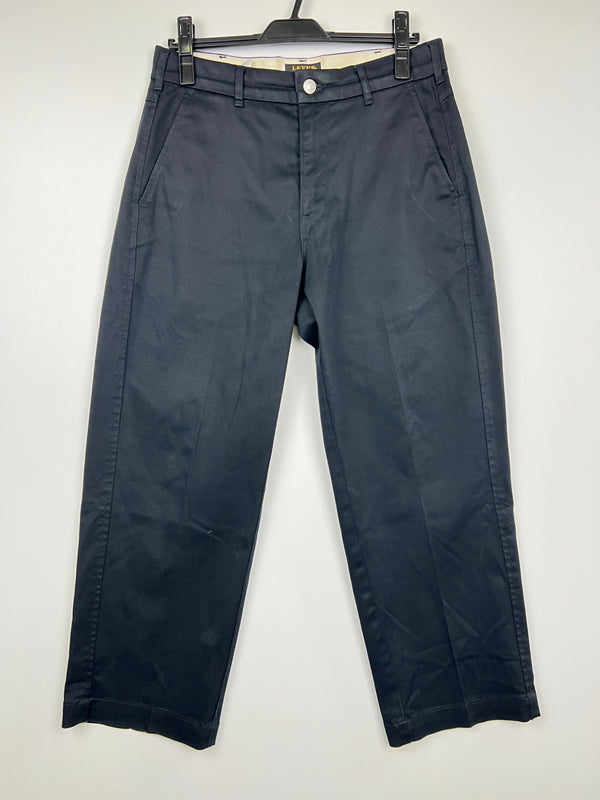【中古品】【メンズ】 LEVI'S リーバイス STA-PREST WIDE LEG CROP PANTS 47873-0003 スタプレ ワイドレグ クロップパンツ ボトムス 156-260830-kk-17-hon サイズ：28 カラー：ブラック 万代Net店