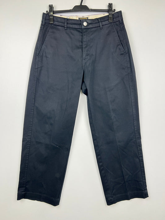 【中古品】【メンズ】 LEVI'S リーバイス STA-PREST WIDE LEG CROP PANTS 47873-0003 スタプレ ワイドレグ クロップパンツ ボトムス 156-260830-kk-17-hon サイズ：28 カラー：ブラック 万代Net店