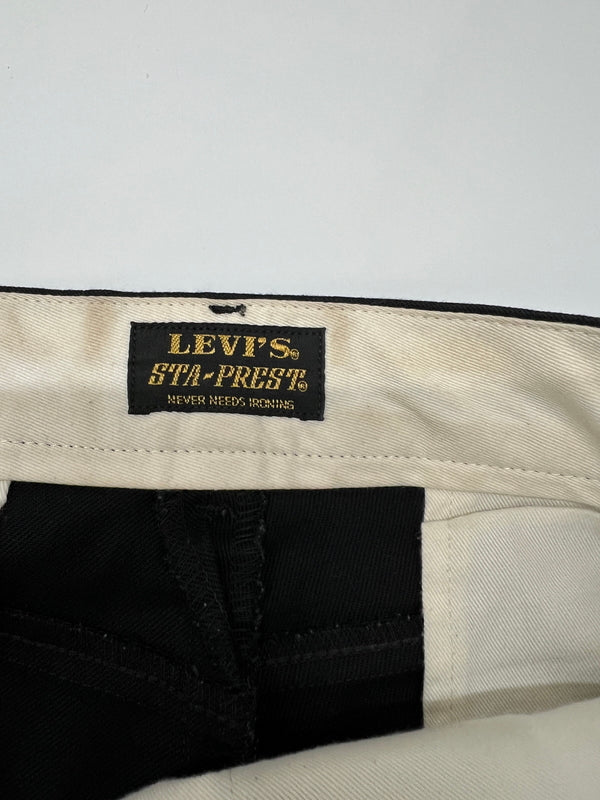【中古品】【メンズ】 LEVI'S リーバイス STA-PREST WIDE LEG CROP PANTS 47873-0003 スタプレ ワイドレグ クロップパンツ ボトムス 156-260830-kk-17-hon サイズ：28 カラー：ブラック 万代Net店