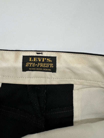 【中古品】【メンズ】 LEVI'S リーバイス STA-PREST WIDE LEG CROP PANTS 47873-0003 スタプレ ワイドレグ クロップパンツ ボトムス 156-260830-kk-17-hon サイズ：28 カラー：ブラック 万代Net店