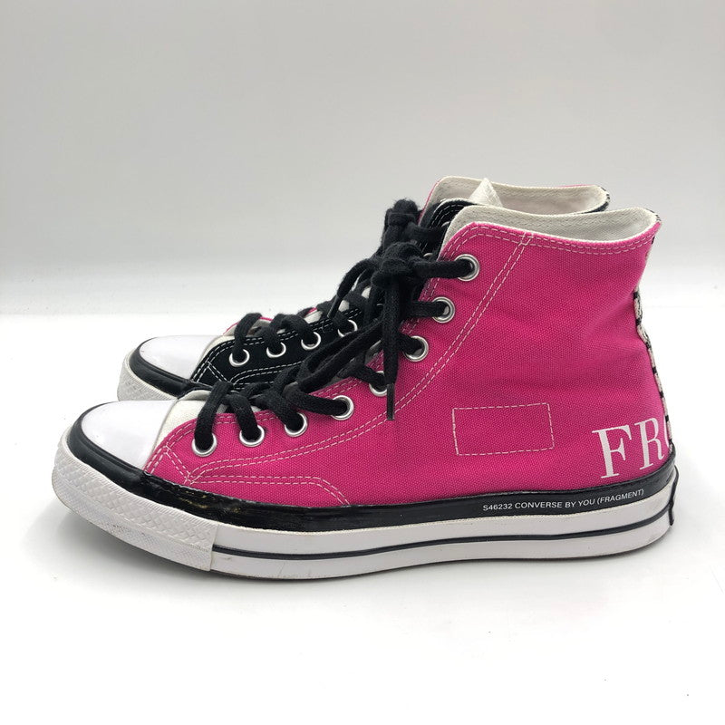 【中古品】【メンズ】 × FRAGMENT DESIGN フラグメントデザイン 別注 コラボ CHUCK 70 BY YOU HI A06213C チャック70 バイユー ハイ スニーカー 靴 162-250402-kk-19-tei カラー：PINK/BLACK 万代Net店