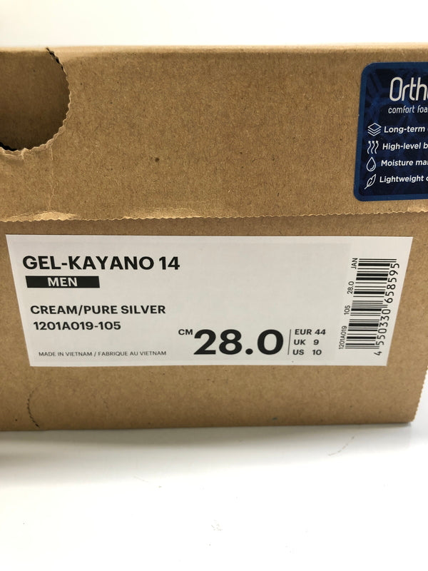 【中古品】【メンズ】 ASICS アシックス 1201A019 GEL-KAYANO 14 ゲル カヤノ 靴 シューズ スニーカー 162-260924-AS-44-hon サイズ：28cm US10 カラー：CREAM/PURE SILVER 万代Net店
